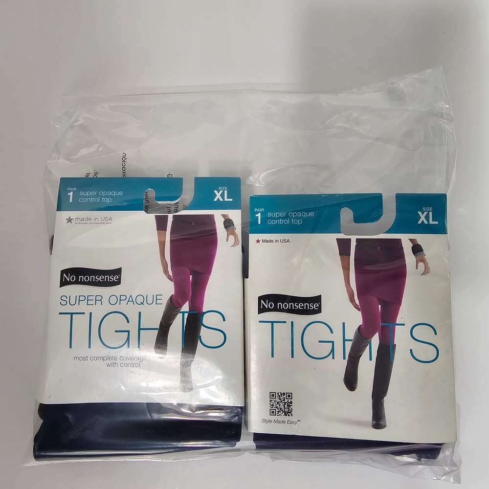 Lot of 2 Pairs No Nonsense Women's Tights Blue and‎ Purple Size XL - Picture 14 of 16